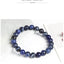 Natural Blue Stone Round Beads Stretch Bracelet for Men and Women