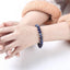 Natural Blue Stone Round Beads Stretch Bracelet for Men and Women
