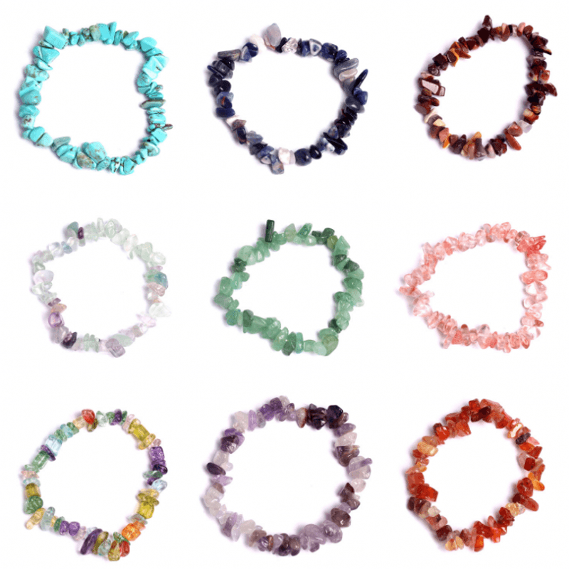 Natural Gemstone Beads Bracelet - Colorful Stretch Design