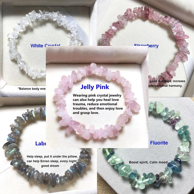Natural Gemstone Beads Bracelet - Colorful Stretch Design