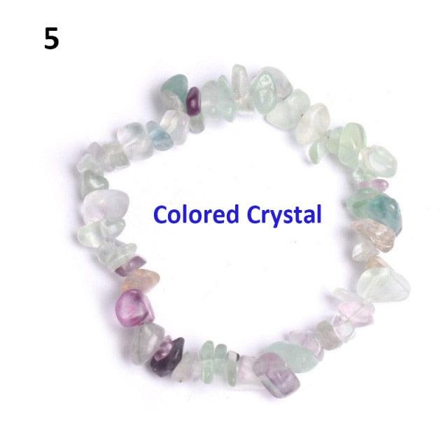 Natural Gemstone Beads Bracelet - Colorful Stretch Design