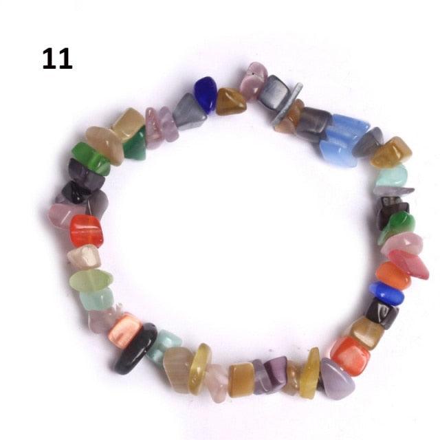 Natural Gemstone Beads Bracelet - Colorful Stretch Design