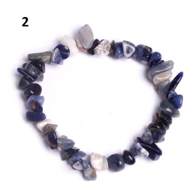 Natural Gemstone Beads Bracelet - Colorful Stretch Design