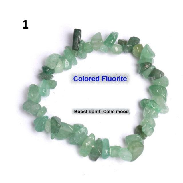 Natural Gemstone Beads Bracelet - Colorful Stretch Design