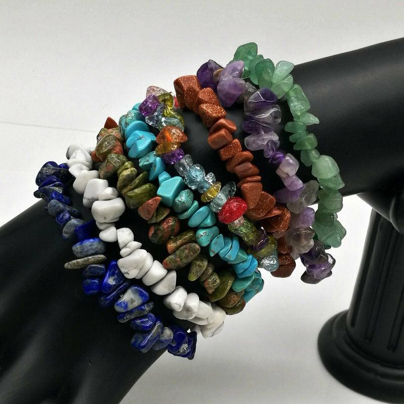 Natural Gemstone Beads Bracelet - Colorful Stretch Design