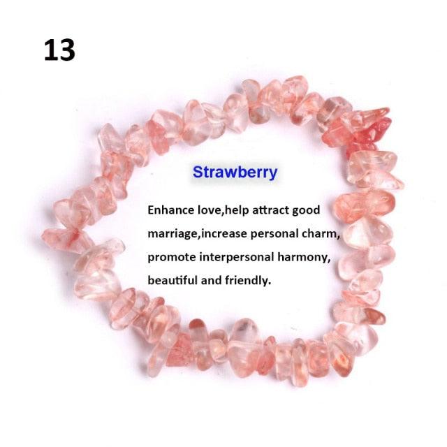 Natural Gemstone Beads Bracelet - Colorful Stretch Design