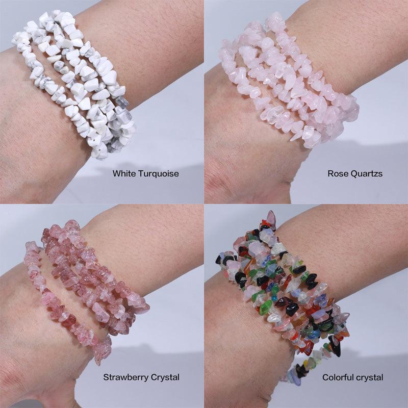 Natural Gemstone Beads Bracelet - Colorful Stretch Design