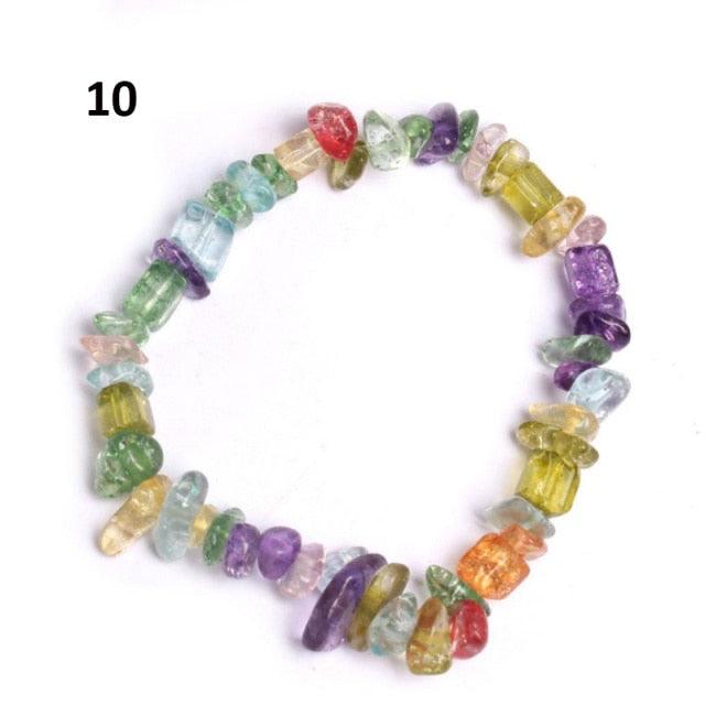 Natural Gemstone Beads Bracelet - Colorful Stretch Design