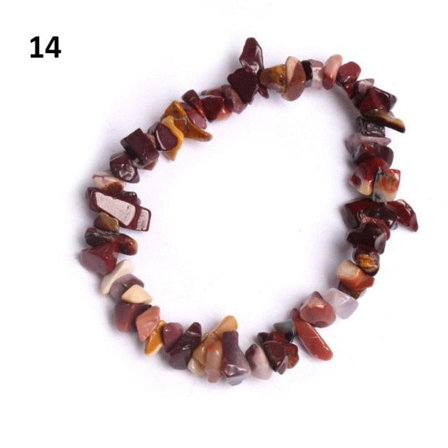 Natural Gemstone Beads Bracelet - Colorful Stretch Design