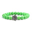 Natural Matte Black Lava Stone Paw Print Charm Bracelet