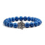 Natural Matte Black Lava Stone Paw Print Charm Bracelet