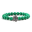 Natural Matte Black Lava Stone Paw Print Charm Bracelet