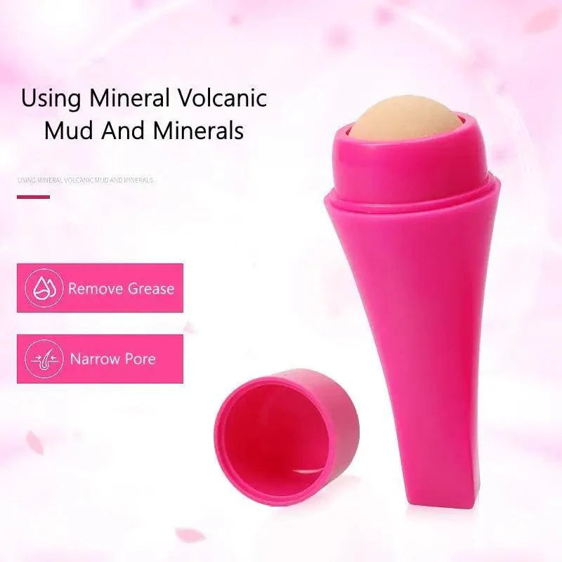 Rodillo Facial de Piedra Volcánica Premium para Control de Aceite