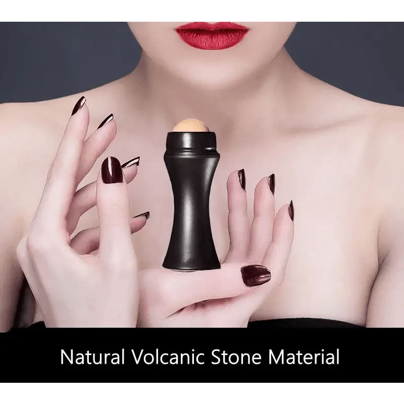 Rodillo Facial de Piedra Volcánica Premium para Control de Aceite