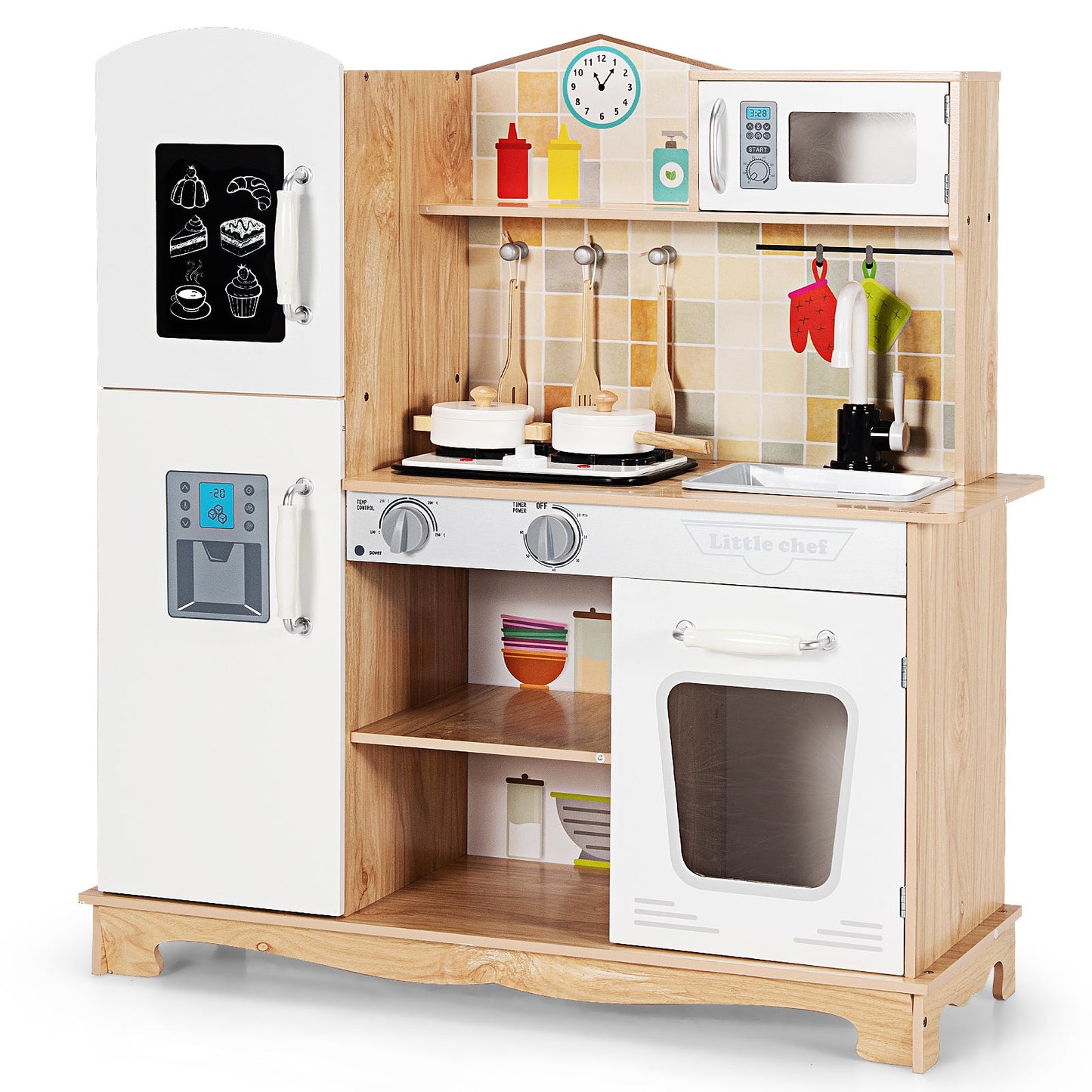 Cuisine en Bois pour Enfants avec Ustensiles et Sons
