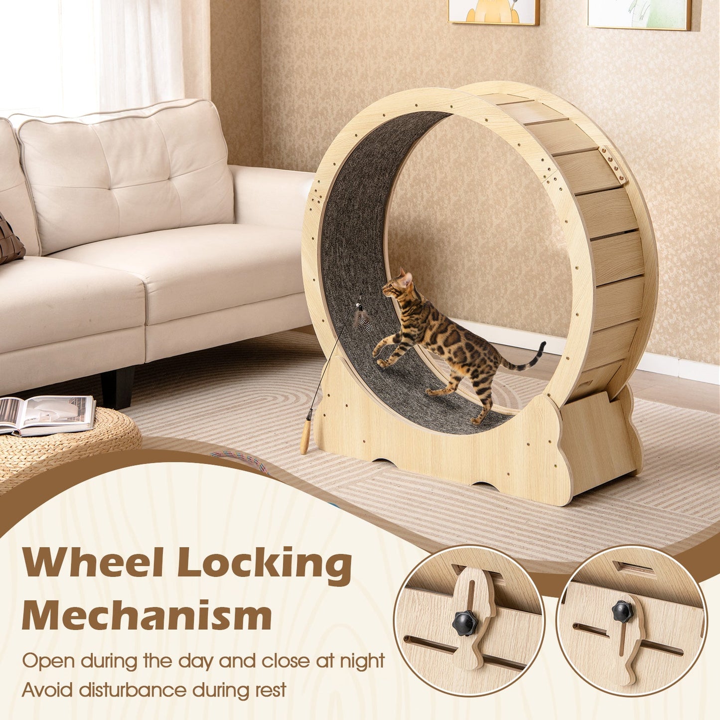 40 Inch Large Cat Exercise Wheel with Lockable Mechanism