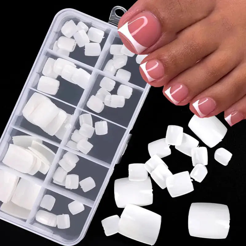 Uñas Postizas de Pies Blancas Naturales