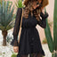 Vestido Mini con Mangas de Volante Elegante