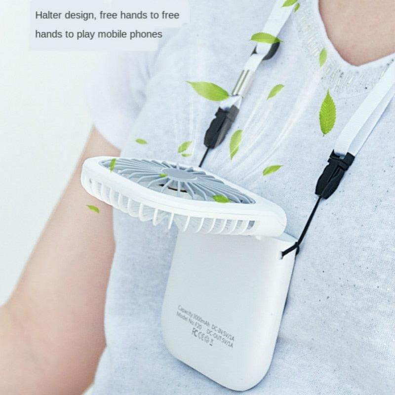 Ventilateur rechargeable à suspendre au cou - Solution de refroidissement portable et ajustable