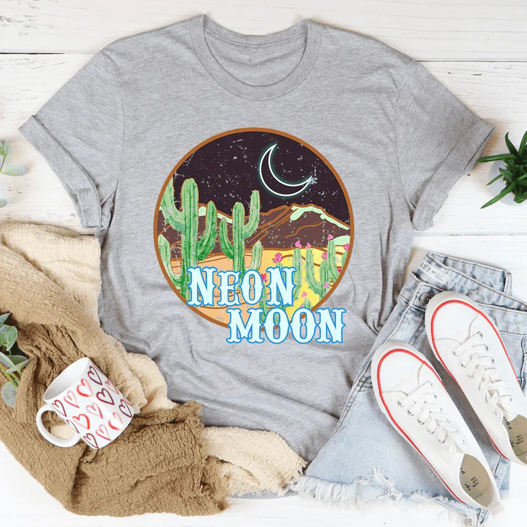 Camiseta de luna de neón