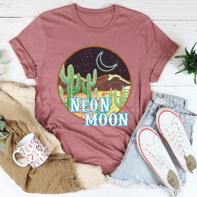 Camiseta de luna de neón