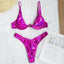 Ensemble de bikini sous-vêtement V-bar néon pour femmes