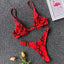 Ensemble de bikini sous-vêtement V-bar néon pour femmes
