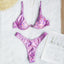 Ensemble de bikini sous-vêtement V-bar néon pour femmes