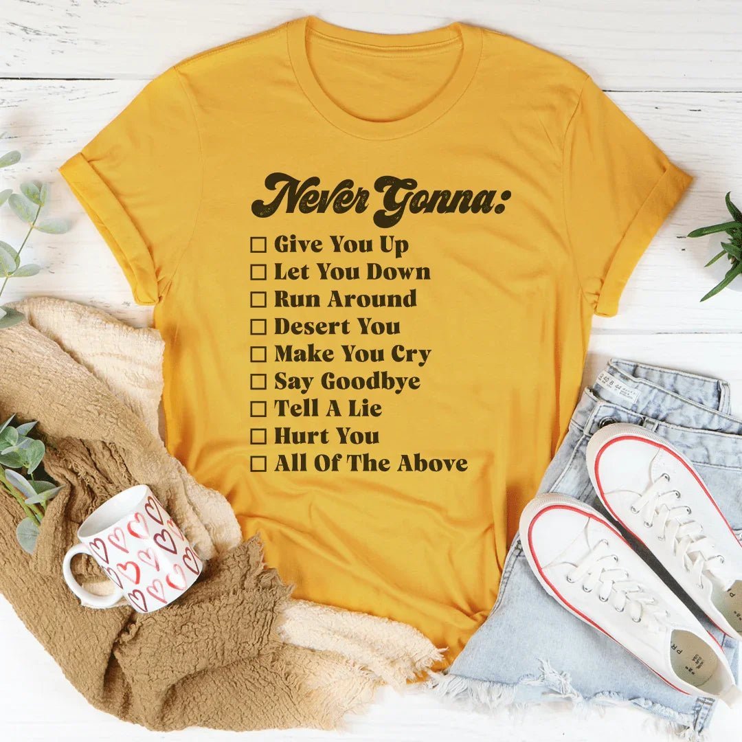 Nunca voy a hacer tee