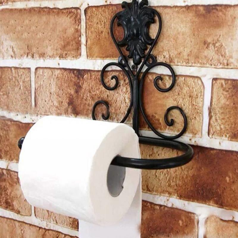 Vintage Cast Iron Toilet Paper Holder - European Design
