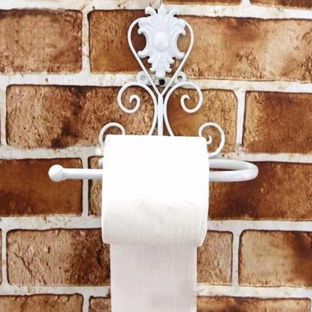 Vintage Cast Iron Toilet Paper Holder - European Design