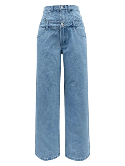 Autumn & Winter Double-Waisted Wide Leg Jeans