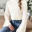 New autumn and winter flared sleeve semi high neck pullover sweater - Korvel