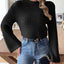 New autumn and winter flared sleeve semi high neck pullover sweater - Korvel