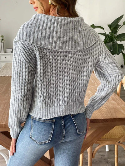 New autumn and winter large collar pullover sweater - Korvel