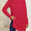 New autumn and winter thick sweater high neck simple slit dress - Korvel