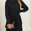 New autumn and winter thick sweater high neck simple slit dress - Korvel