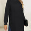New autumn and winter thick sweater high neck simple slit dress - Korvel