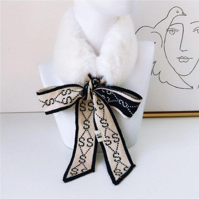 Calentador de Cuello de Piel Sintética Elegante - Bufanda Ligera para Mujeres