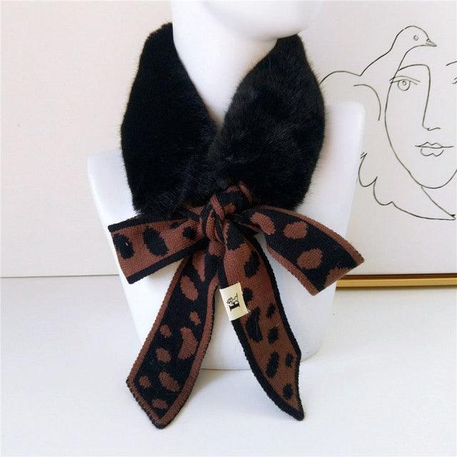 Calentador de Cuello de Piel Sintética Elegante - Bufanda Ligera para Mujeres