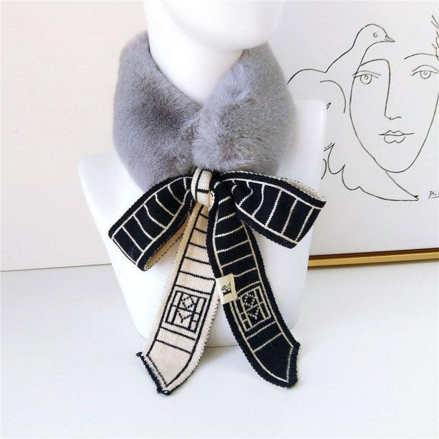 Calentador de Cuello de Piel Sintética Elegante - Bufanda Ligera para Mujeres