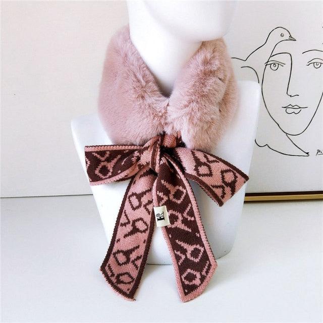 Calentador de Cuello de Piel Sintética Elegante - Bufanda Ligera para Mujeres