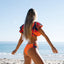 Ensemble de Bikini à Volants Floraux - Maillot de Bain Élégant Deux Pièces