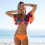 Ensemble de Bikini à Volants Floraux - Maillot de Bain Élégant Deux Pièces