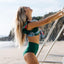 Ensemble de Bikini à Volants Floraux - Maillot de Bain Élégant Deux Pièces