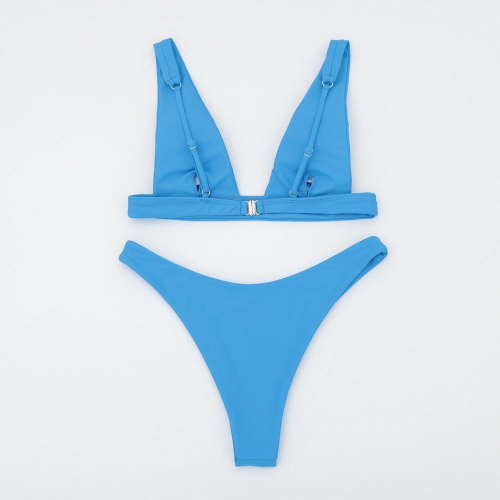 Stylish Solid Push-Up Bikini Set for Women - Perfect Summer Swimwear - Korvel