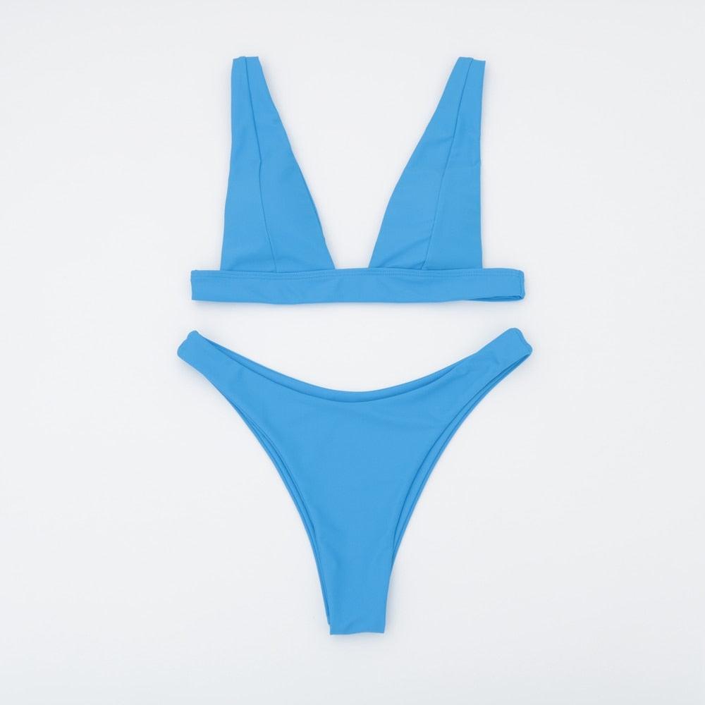 Stylish Solid Push-Up Bikini Set for Women - Perfect Summer Swimwear - Korvel