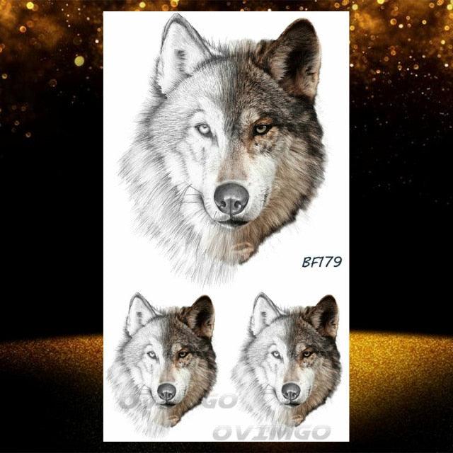 Tatouages Temporaires Forêt de Loup Noir - Design de Luxe pour Hommes