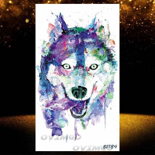 Tatouages Temporaires Forêt de Loup Noir - Design de Luxe pour Hommes