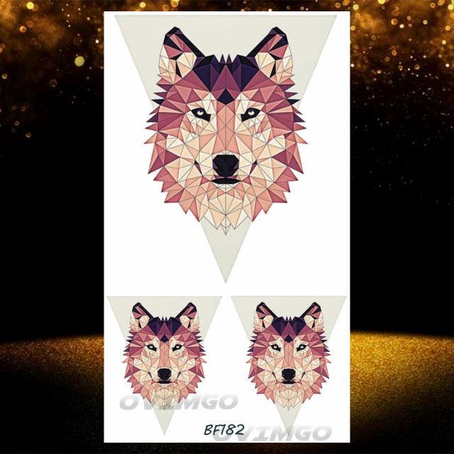 Tatouages Temporaires Forêt de Loup Noir - Design de Luxe pour Hommes